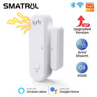 Tuya Smart WiFi Door Window Sensor Sound WiFi Security Alarm Door Open Closed Detectors APP Remote Control Timing Arm and Disarm