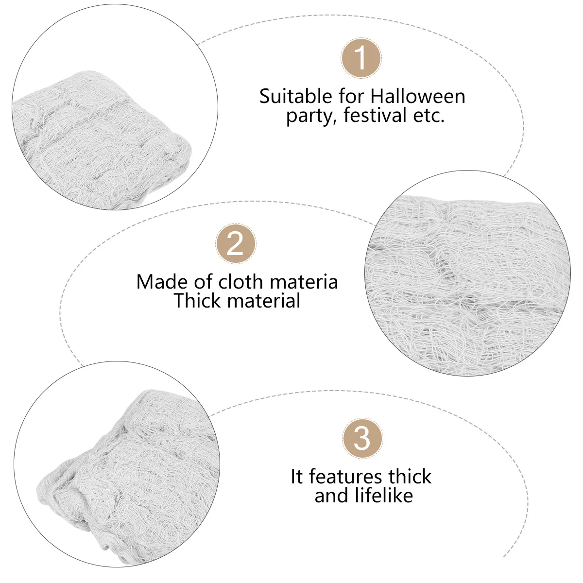 

1Pcs Haunted House White Halloween Gauze Thick Cloth Door Curtain Hanging Decoration Creepy Fabric Party Festival Horror Prop