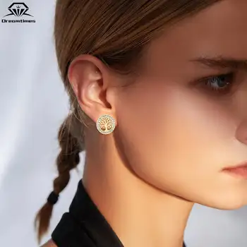 Orecchini Dreamtimes Albero della Vita per Donna Orecchini a perno in Acciaio Inox con Zircone Trasparente Orecchini con Albero Genealogico Gioielli di Lusso con Ciondolo 10 best sales orecchini ad albero - №6