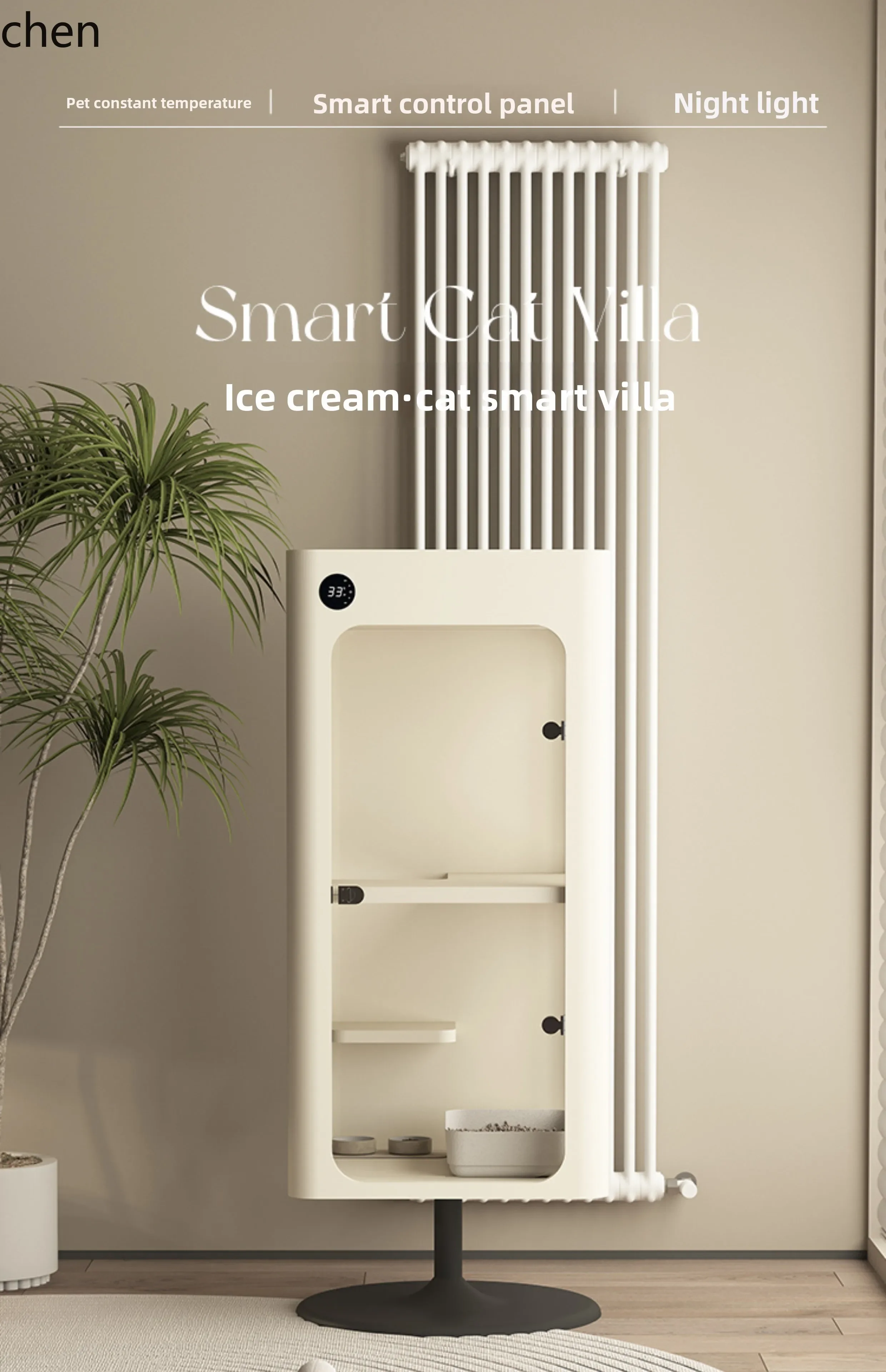 

YFY intelligent thermostatic cat villa cat cabinet with toilet integrated fresh air system household cat cage indoor