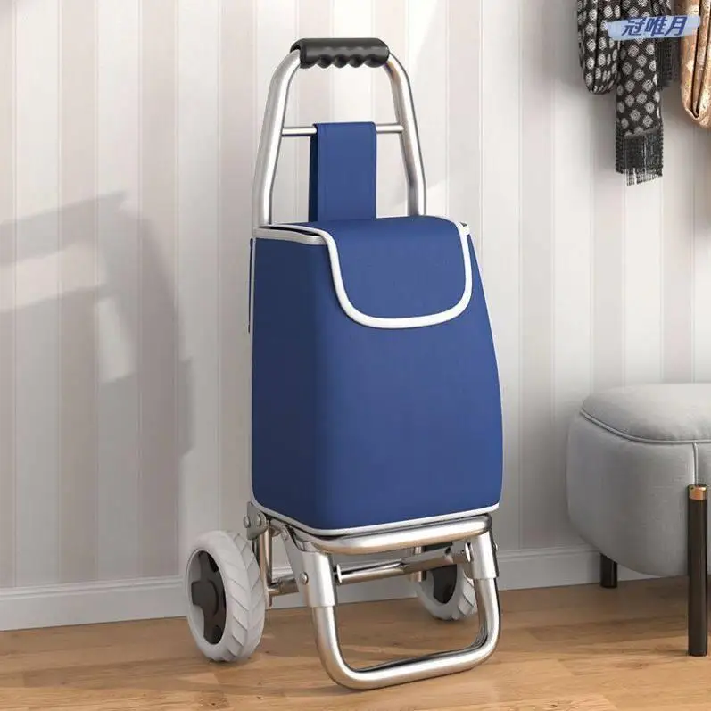 

Portable Lightweight Shopping Cart Elderly Climbing Stairs Large Capacity Hand Pull Car Home Use Rod Car Stainless Steel Body