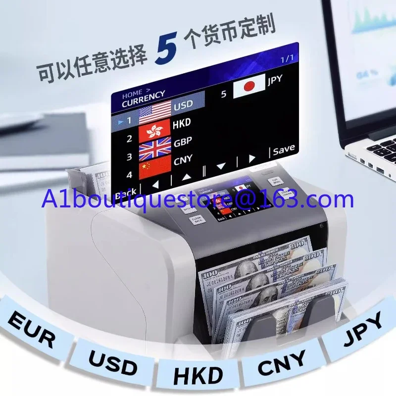 Multi-currency banknote counter Total amount Multi-currency banknote detector