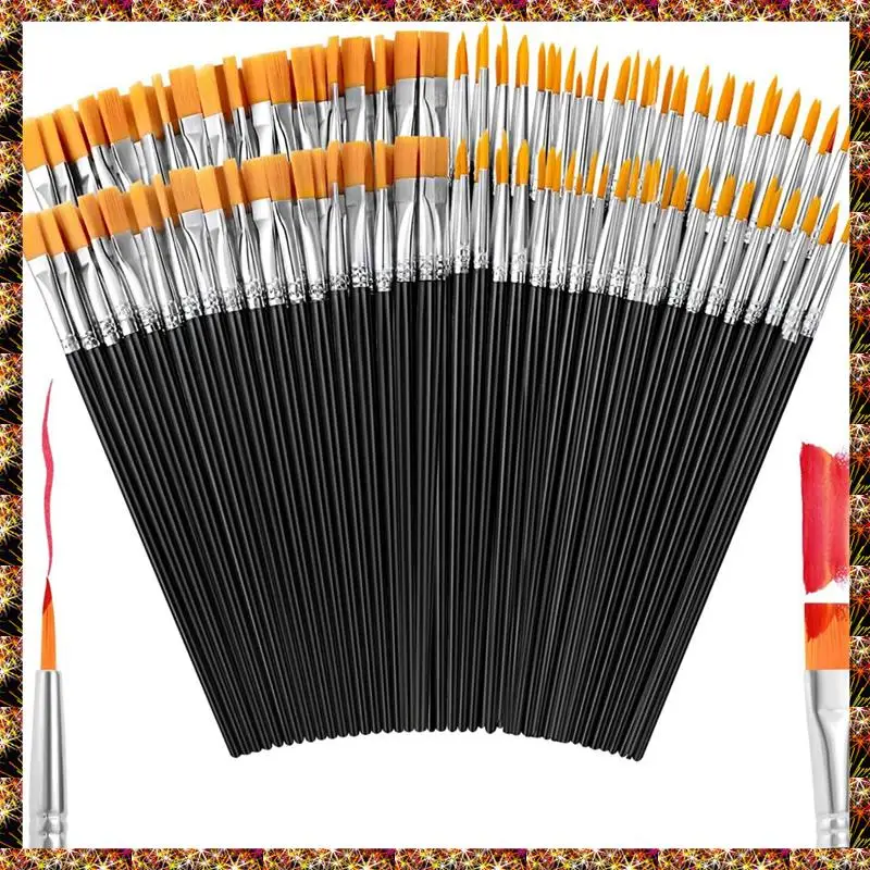 BTCL Paint Brushes,160Pcs Nylon Paint Brushes Acrylic Paint Brushes,Craft Acrylic Paint Brushes For Classroom Oil Watercolor