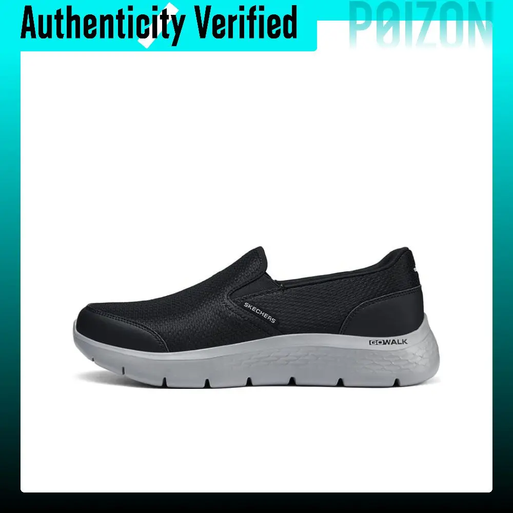 Skechers Go Walk Fle Comfortable Abrasion Resistant Low top Casual Shoes Men's Black 216323-BKGY