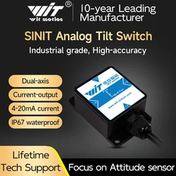 WitMotion SINIT Dual-axis Current Analog Tilt Switch (4-20mA, -90 Degrees) Security Inclinometer,Anti-Vibration Tilt Angle(IP67)