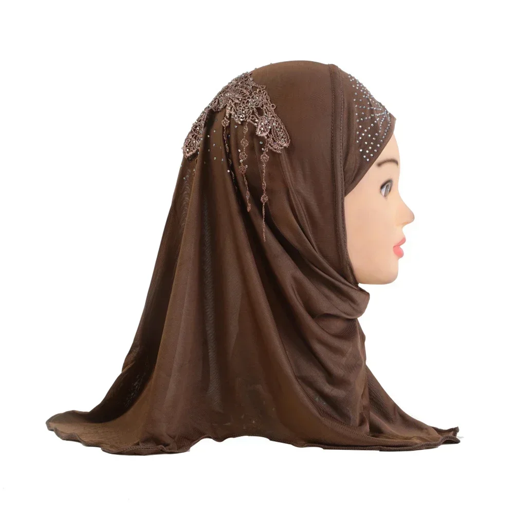 Kinder Mädchen Amira Hijab Blume Quaste 2-6 Jahre alt Ziehen auf islamischen Schal Kopf Wrap Kopftuch Turban muslimische Kinder Hut Kopfbedeckung