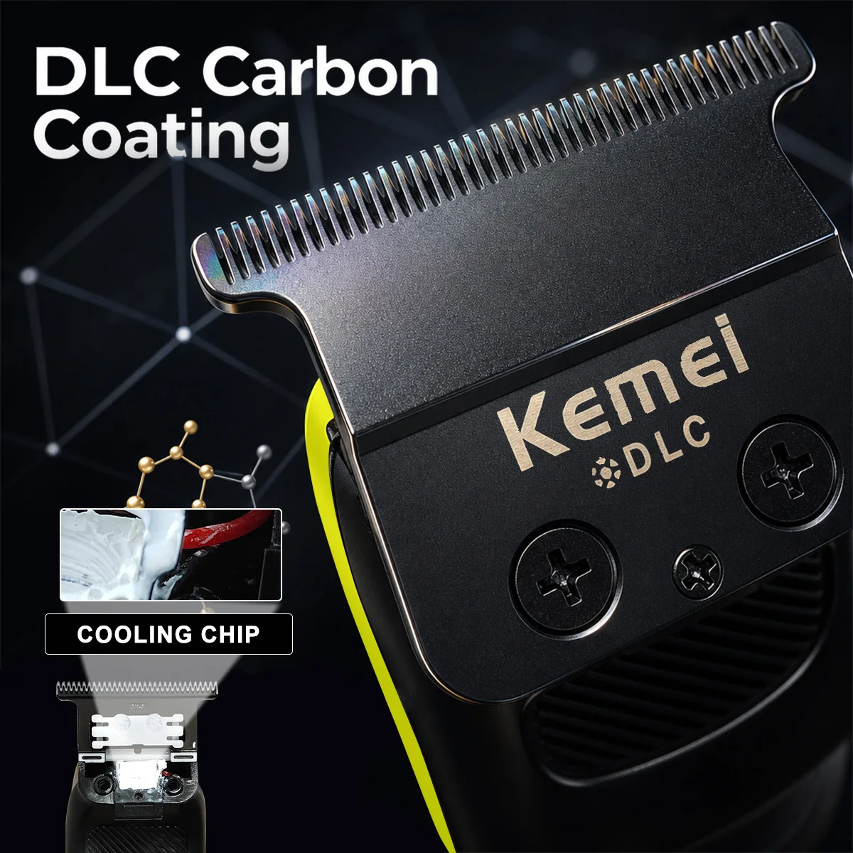 Kemei KM-1961 Electric Trimmer for Men DLC Blade 0mm 8000RPM External Rotor Brushless Motor Barber Shop Hair Trimmer Machine - view 3