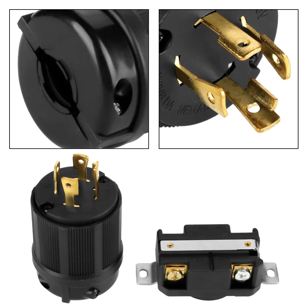 

1 Set NEMA L14-30P Generator Adapter Plug 4 Pin 30A125V-250V Plug & Set Solid Copper Conductors Industrial Grade