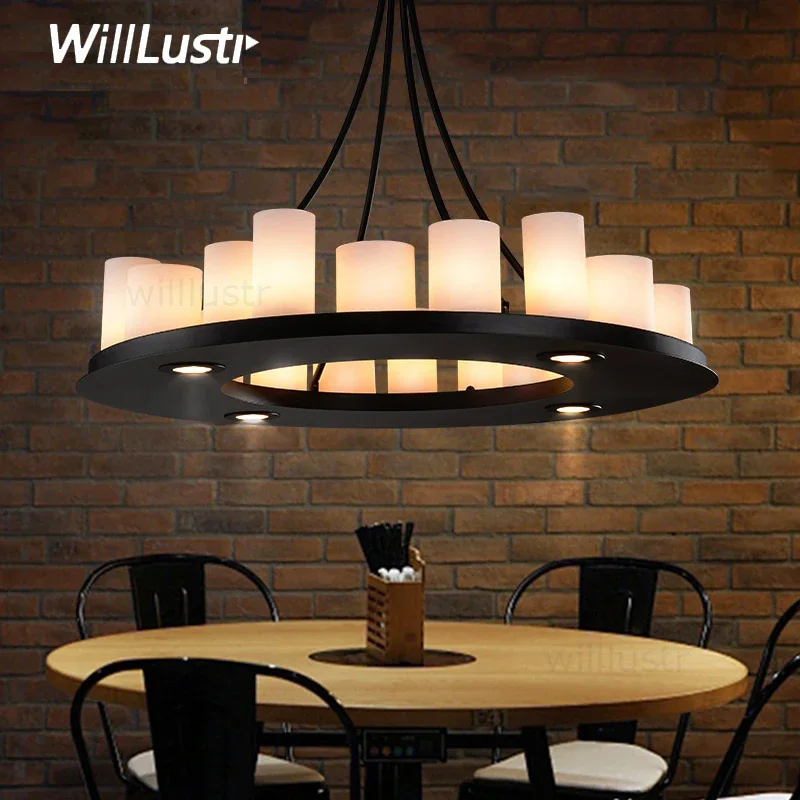 Replica Kevin Reilly Hemel Math Ring Pendant Lamp LED White Glass Suspension Ceiling Chandelier Candle Hanging Light