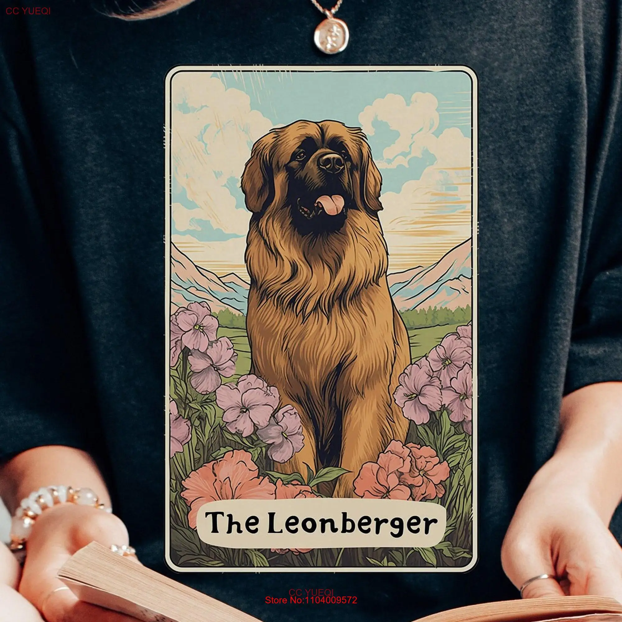 Leonberger T Shirt Tarot Card Birthday Dog Mom Occult long or short sleeves