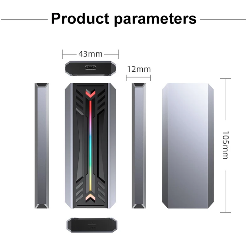 UTHAI M16 أداة مجانية صندوق محرك الحالة الصلبة 5G/10GB بروتوكول مزدوج NVMe/NGFF صندوق القرص الصلب المحمول Typec3.1