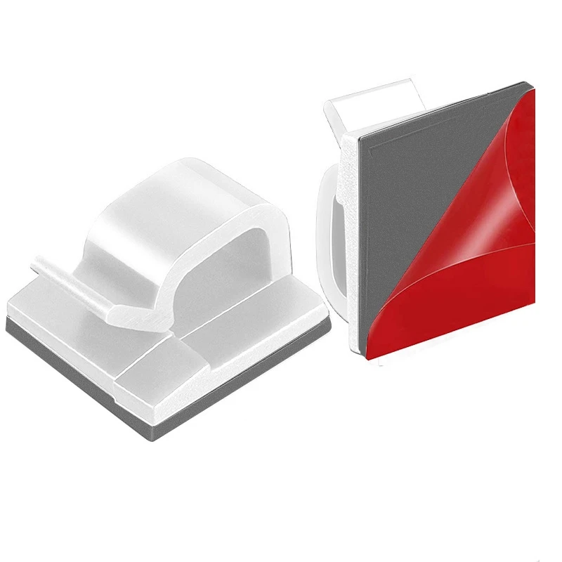 مشابك كابلات مع أشرطة لاصقة قوية ، حامل أسلاك ، إدارة الحبل ، أبيض ، مكتب ، منزل ، سيارة ، 50 *