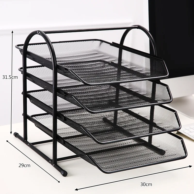 Ferro Mesh Multi-Layer File Rack, bandeja de arquivo, Frame Dados Coluna, Revista Coluna, Estante