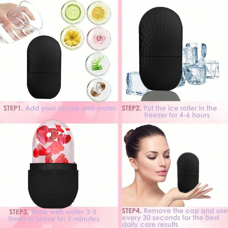アイスフェイスローラーキューブビューティーマッサージシリコン製アイスモールド 目のむくみ解消 アイスフェイシャルローラー 毛穴引き締め フェイススキンケアツール