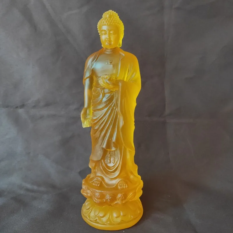 Water-Glazed Buddha Statue Western Three Saints Amitabha Buddha Statue, Temple and Shrine Buddha Statues, Wholesale Antique-Styl