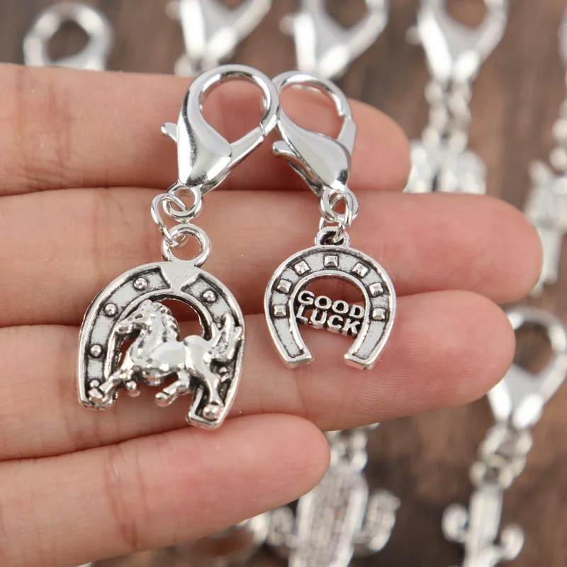 20Pieces Interesting Desert Series Keychain Set Cactus Horse Boots Pistol Hat Party keychain Creative keychain set Holiday Gift