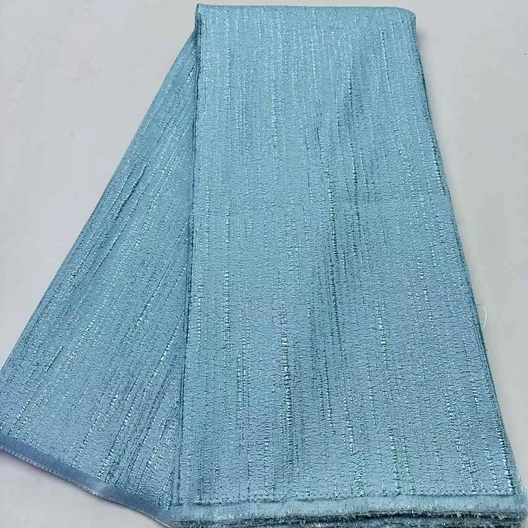 Tela de encaje Jacquard brocado africano 2025, encaje de alta calidad, 5 yardas, tela de encaje Jacquard dorado francés para vestido de fiesta de boda