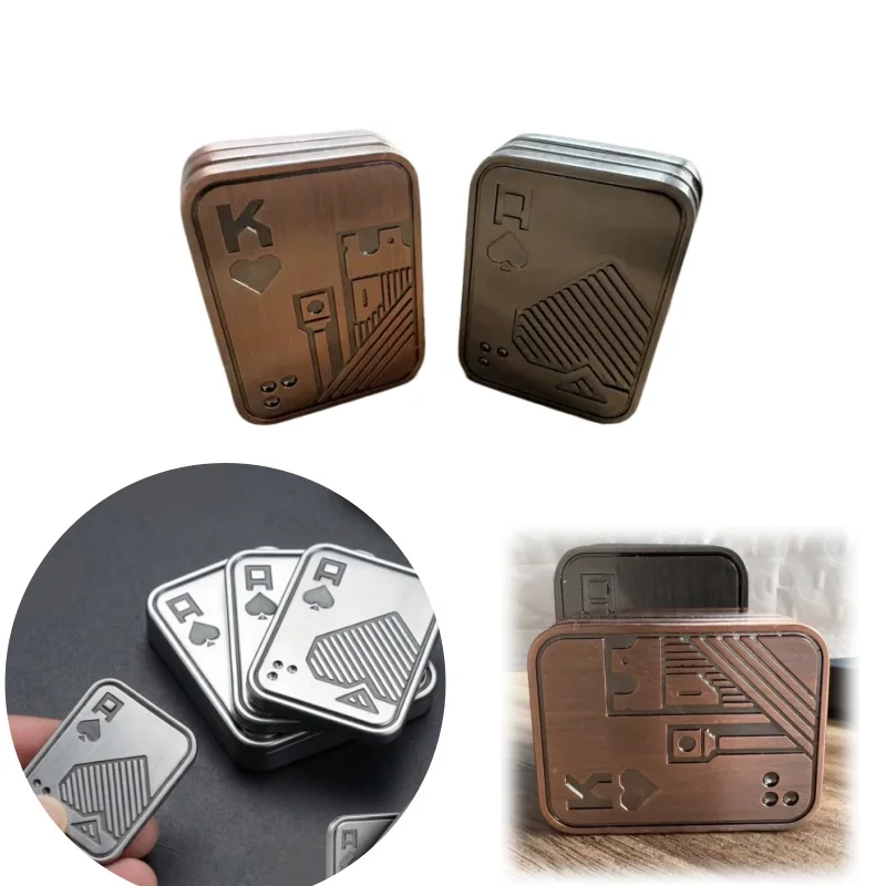 Three Layer AAA Poker Fidget Slider Metal Fidget Toys ADHD Tool Anxiety Stress Relief Toys for Adults