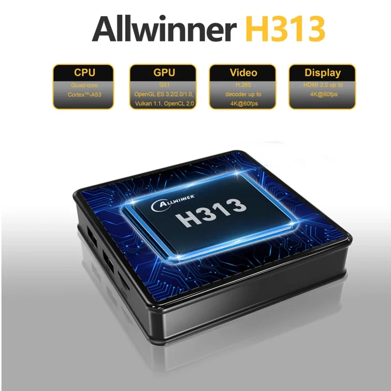 

US/EU/AU/UK X5 Allwinner H313 Smart TV Box Android 10.0 Smart Media Player Wireless Wifi 1.5+8/2+16 GB Android 10.0 Set-top Box