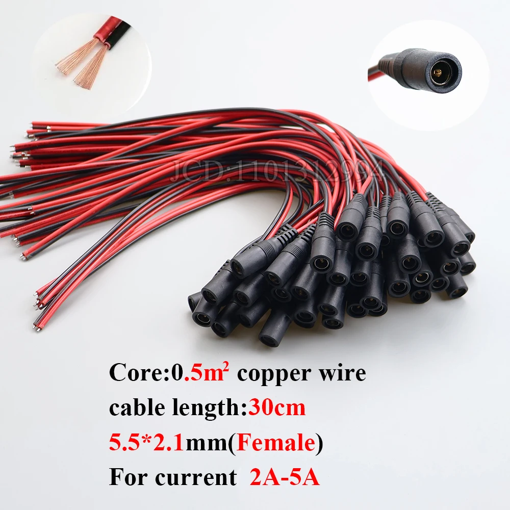 1 sztuka 5,5 * 2,1/2,5 mm męski żeński adapter kabla jack zasilacz 12 V DC Zestaw złączy do taśmy LED Światło Kamera CCTV — zdjęcie 7
