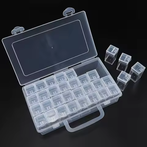 32 Grids Diamond Art Portable Bead Storage Organizer Clear Diamond Art Accessories Tool Box for Diamond Painting Accessories