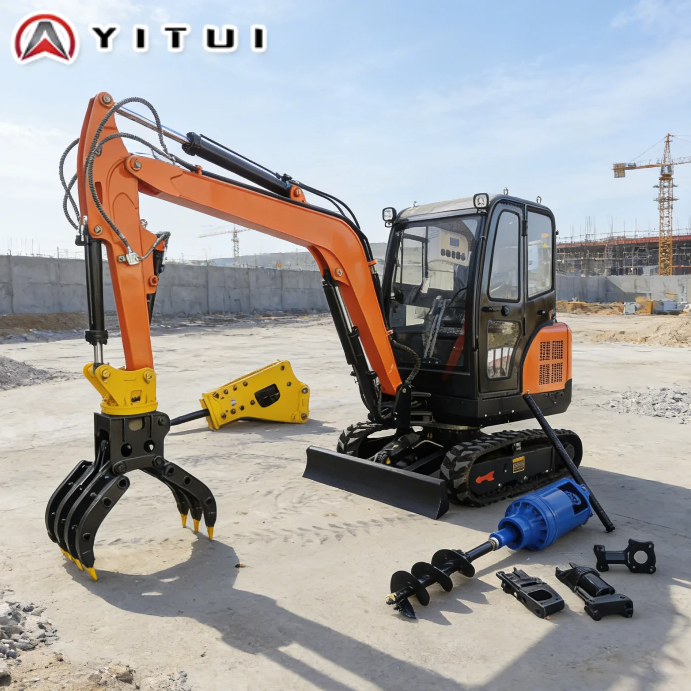 حفار صغير منزلي مخصص حفار صغير مدمج 2.6 طن مع نظام هيدروليكي لحفر الفناء الخلفي والخنادق #1