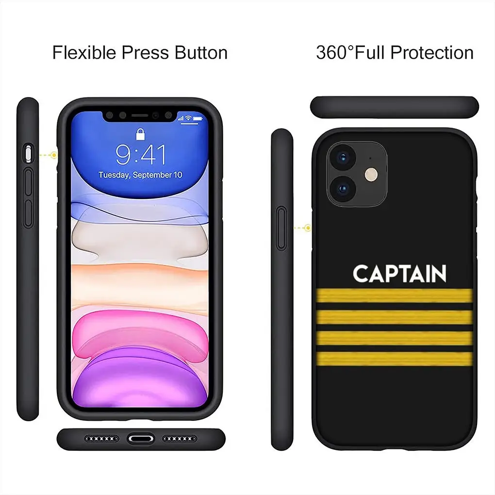 Aircraft Airplane Pilot Epaulette Soft Phone Cover for Apple iPhone 16 15 14 13 12 11 Pro Max 6 6S Plus + SE 16+ 6+ 6+ Case