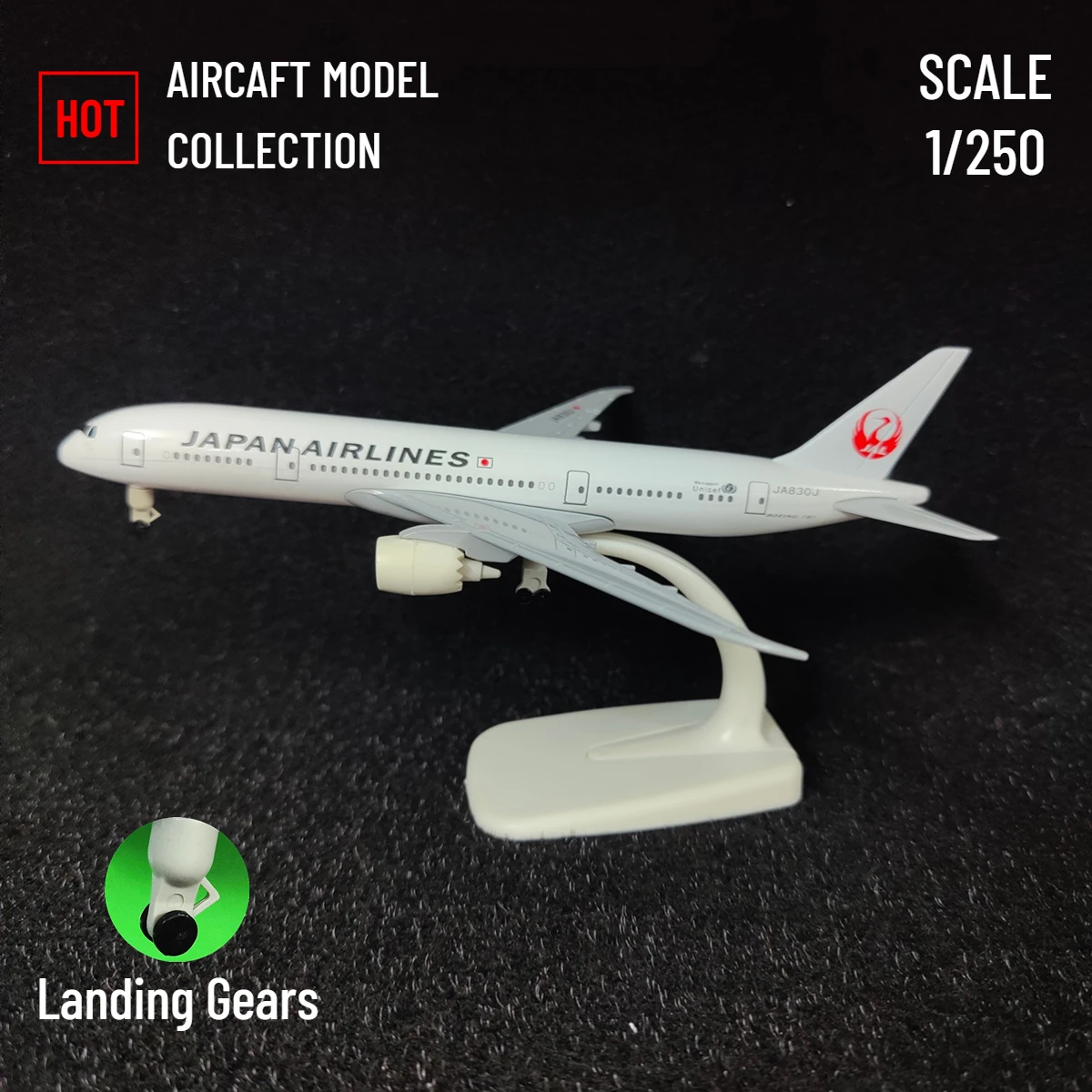 Scale 1:250 Metal Aircraft Replica, Japan Airline B787 Airplane Aviation Model Miniature Art Kid Fidget Boy Toy