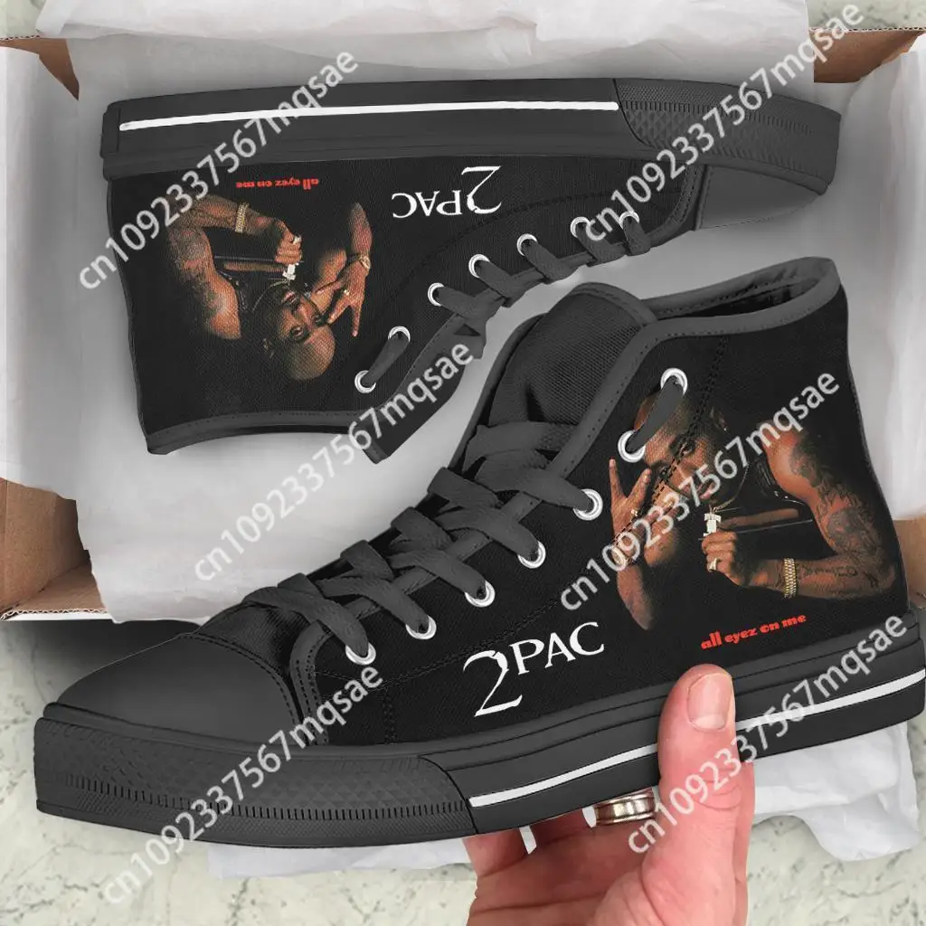 

Hot Rap 2pac Tupac All Mens Womens Teenager High Quality High Top Classic Canvas Shoes Casual Couple Shoes Fashion Custom Shoe