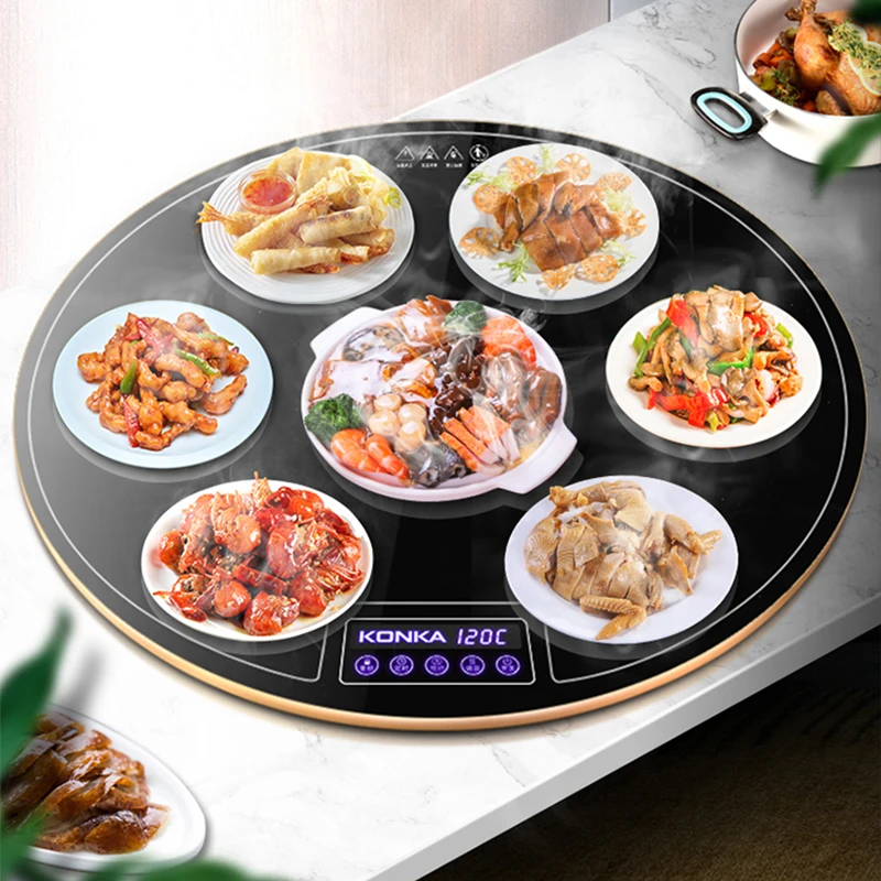 60CM Meal Insulation Board Household Intelligent Hot Chopping Board Round Multi-function Turntable Electric kitchen appliances