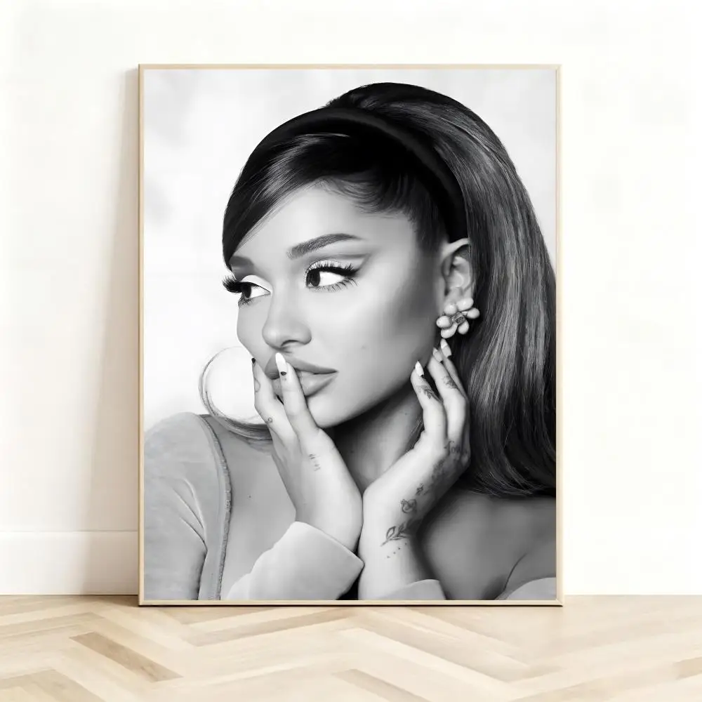 Glamorous Singer A-Ariana Grande Poster Classic Self-Adhesive PP Wall Sticker for Living Room Bar Decor Gift