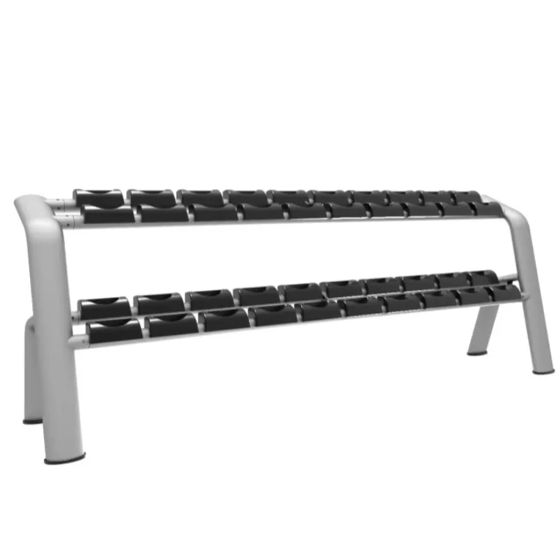 Two Tier Dumbbell Rack With Large Capacity, Stable Body Frame For Gym Daily Dumbbell Arrangement Work