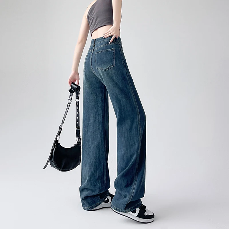 

Wide Leg High Waist Vintage Women Jeans Retro Loose Fit Flare Denim Pants for Women Casual Comfort Street Style Trousers