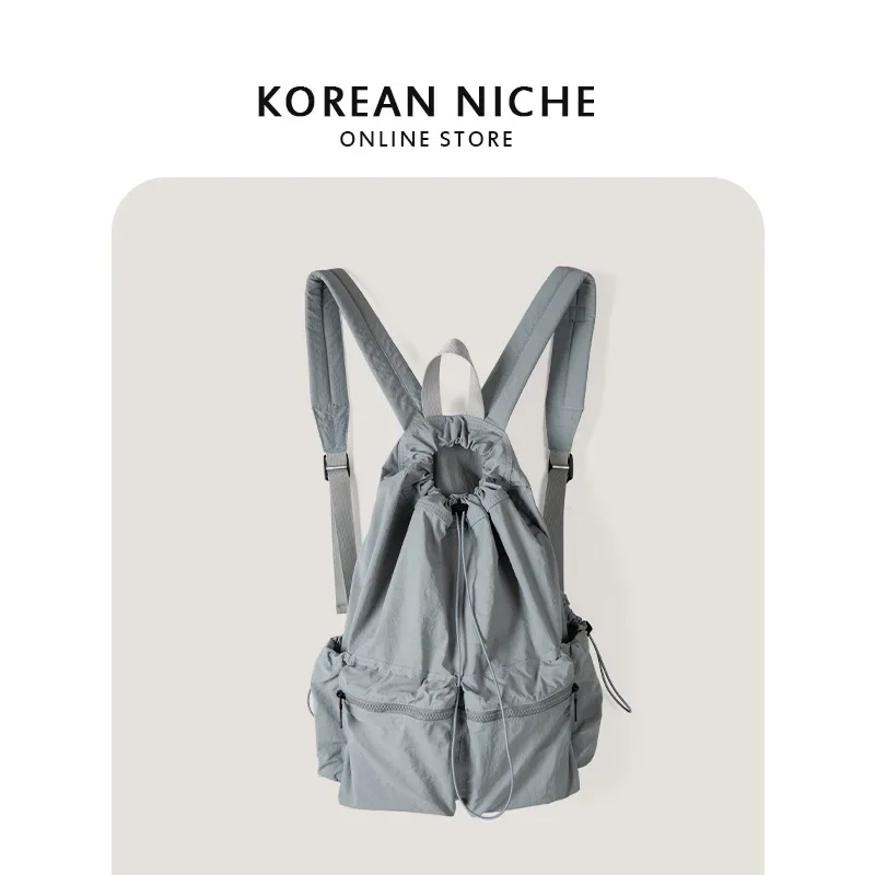 

Korean Niche Drawstring Backpack Casual Lightweight Waterproof Travel Backpack College Student School Bag Mochilas Para Mujer