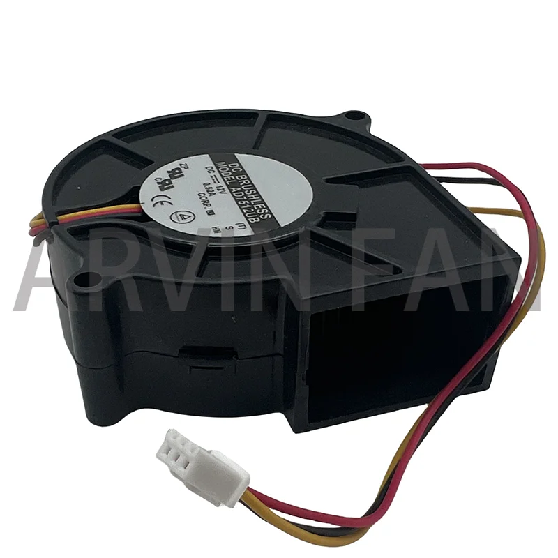 AD7512UB Brand New Blower Fan 75X75X30MM DC 12V 0.52A 3Wires 7CM DC Blower Projector Fan High CFM Air Pressure