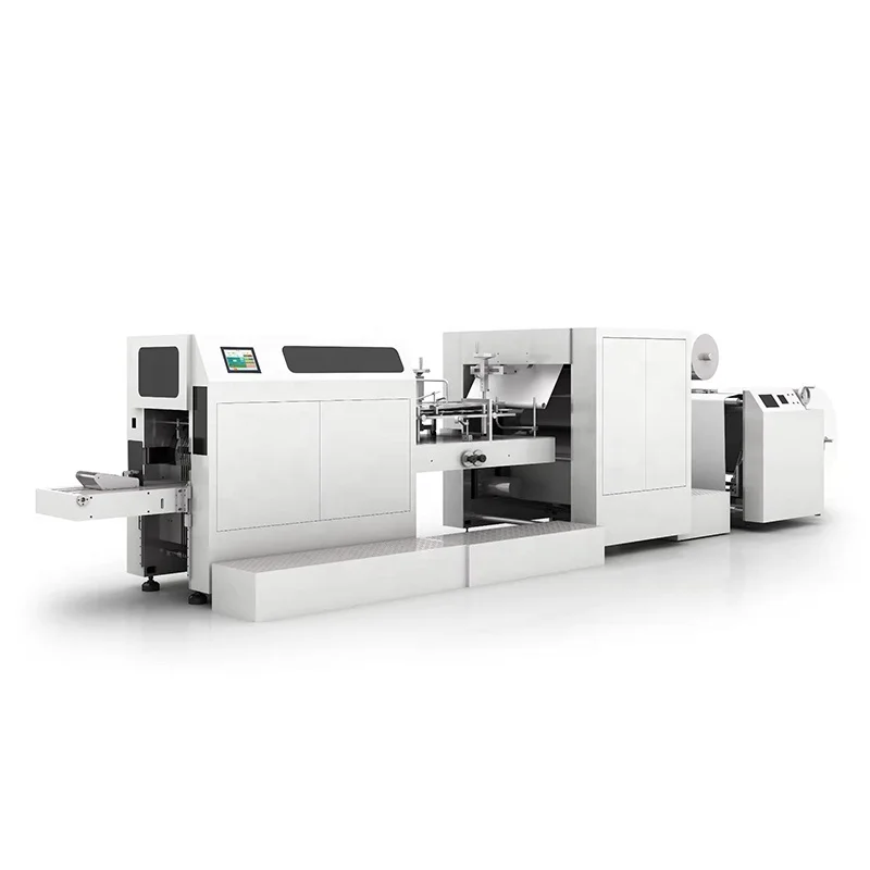 Automatic Square Bottom Paper Bag Making Machine Kraft Paper Bag Making Machine Mini Shopping Bag Paper Machine