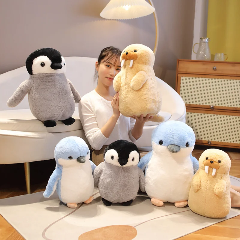 

35/45cm Cartoon Walrus Penguin Plush Toy Cute Stuffed Animal Plushies Doll Anime Kawaii Soft Kids Toys for Girls Boys Gifts