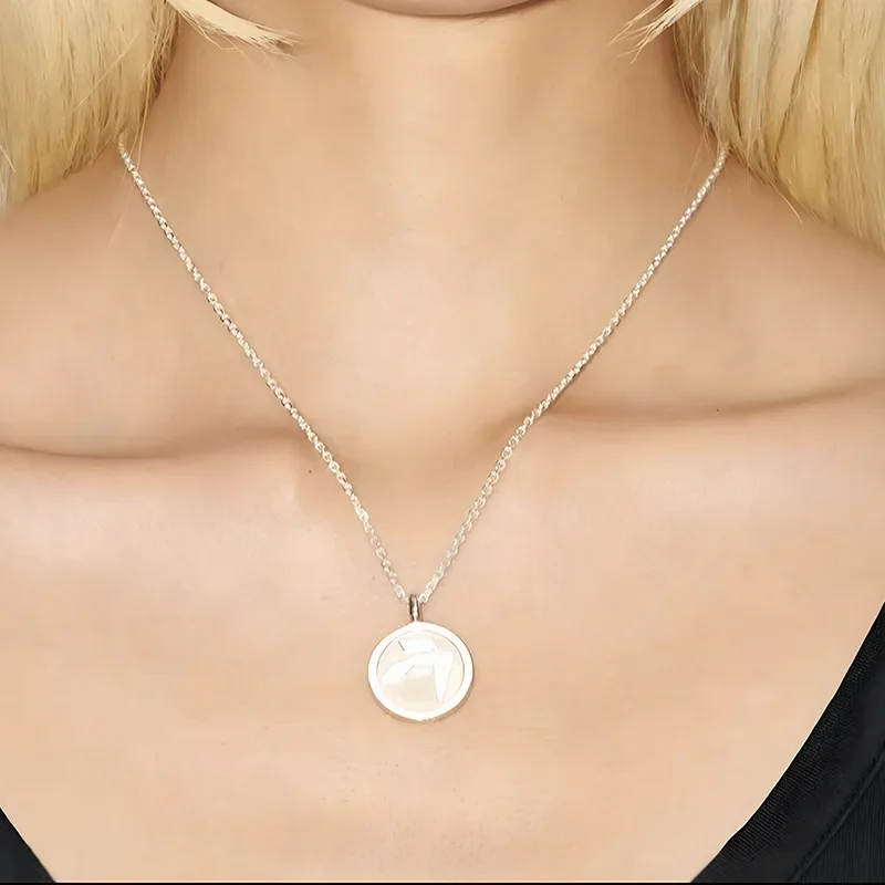 كمين محايد الراتنج قلادة جولة شعار تصميم هندسي للرجال والنساء بسيط الحد الأدنى نمط مجوهرات عالية الجودة الملحقات #2