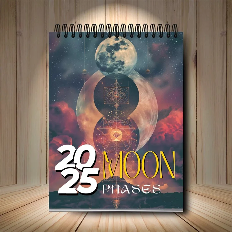 New 2025 Moon Phase Calendar 12 Month Spiral Calendar Month Month Cycle Wall Calendar