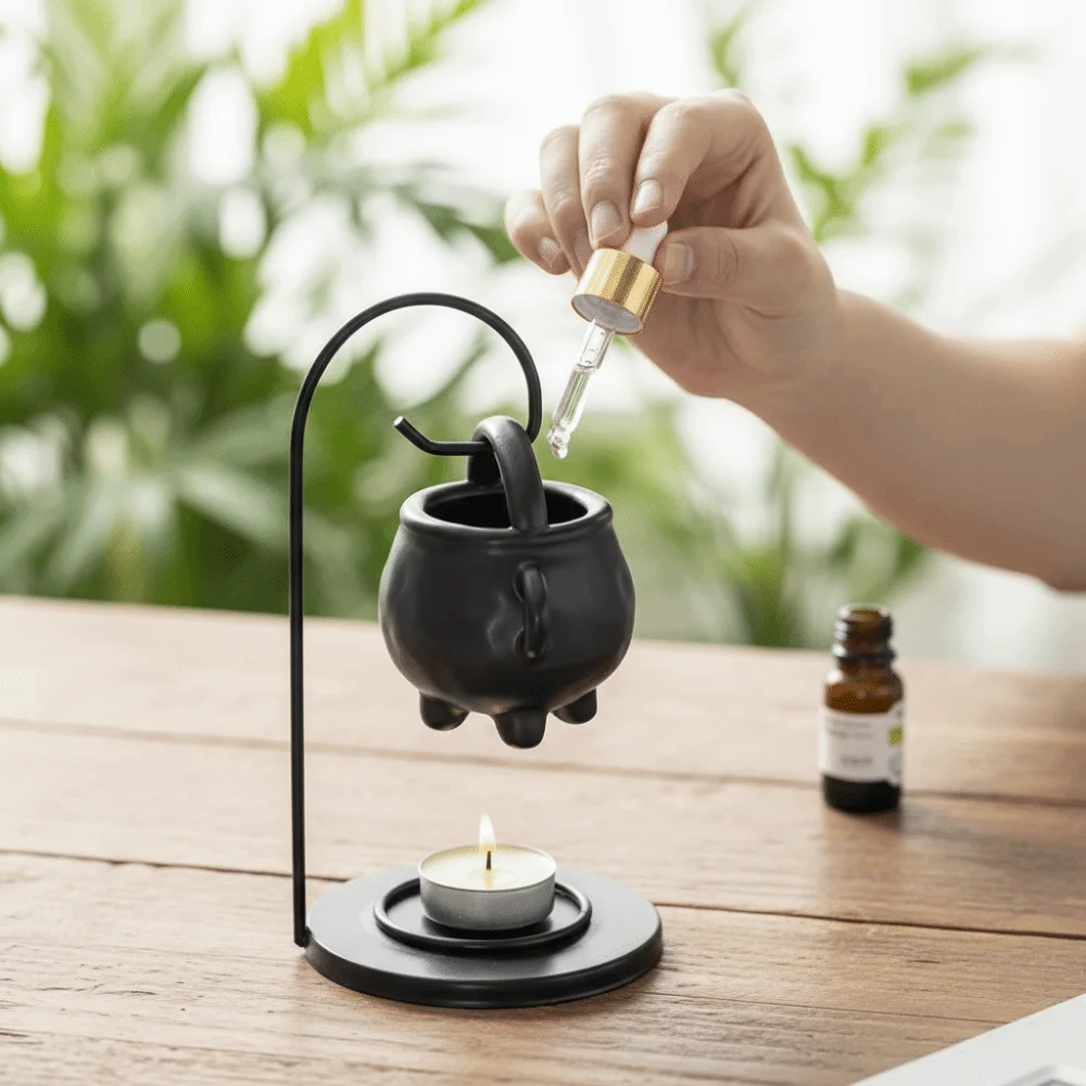 

Craft Ornament Multi-functional Aromatherapy Burner Decorative Handmade Essential Oil Burner with Iron Hook Aroma Diffuser Yoga