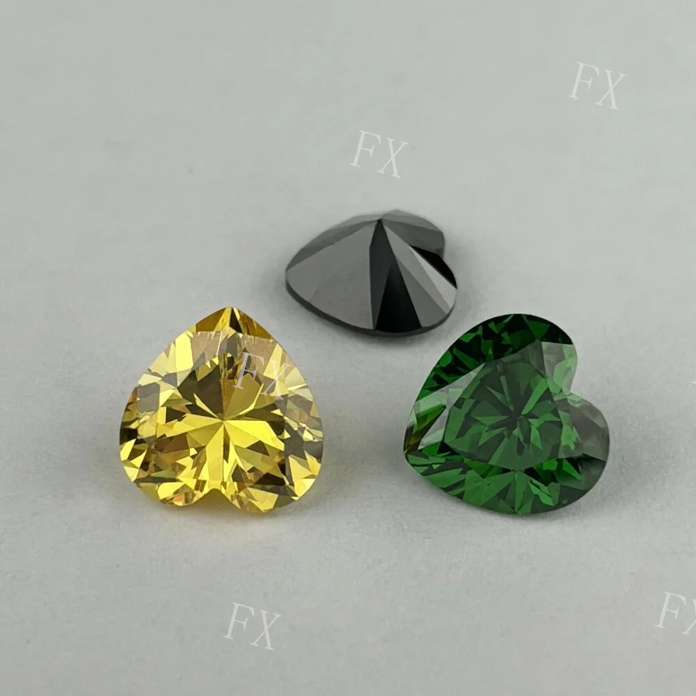 3x3~15x15mm Heart Shape White, Green,Aquamarine, Blue,Orange,Pink AAAAA Cubic Zirconia Loose cz beads for Jewelry