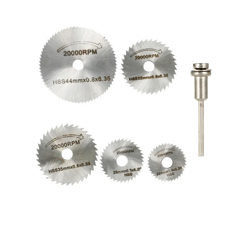 5 pz/set 22-44mm disco da taglio in acciaio ad alta velocità lama per sega circolare utensili abrasivi per utensili rotanti Dremel Dremel accessori