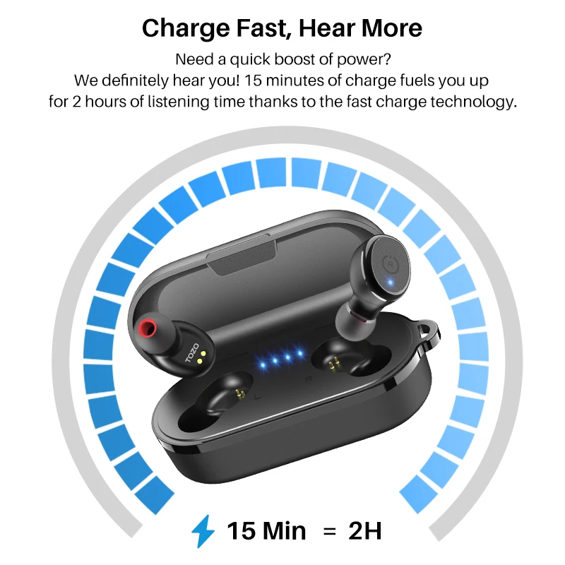 سماعات أذن TOZO TWS مجددة AI ترجمة داخل الأذن سماعات بلوتوث 5.3 مع ميكروفون ENC للتحكم باللمس 32 تطبيق EQs المحدد مسبقًا #5