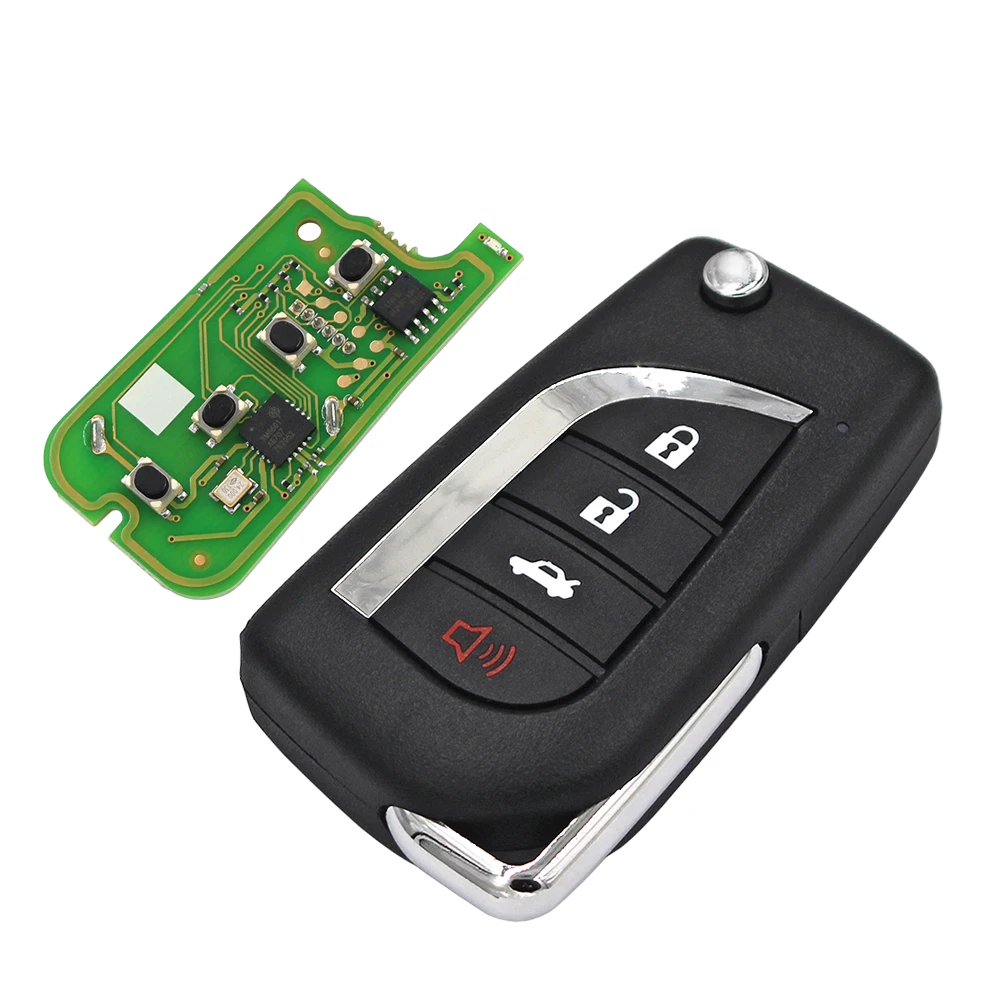 Xhorse-llave remota Universal VVDI2 2/3/4 BTN para herramienta de llave VVDI, cable XKTO01EN XKTO10EN, versión en inglés para Toyota