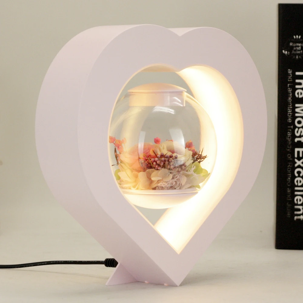 

Magnetic Floating Eternal Flower Night Light Home Decoration Ornament Valentine's Day Gift Levitation Heart Shape Flower
