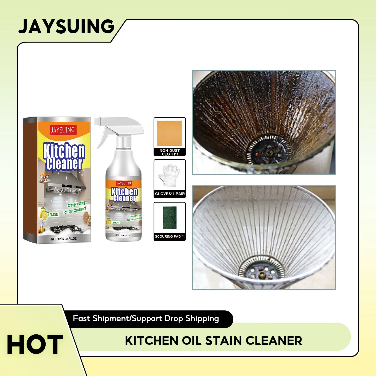 

Kitchen Oil Stain Cleaner Heavy Oil Stain Clean All Purpose Deep Cleaning Grills Ovens Range Hood Degreaser Bubble Cleaner Spray