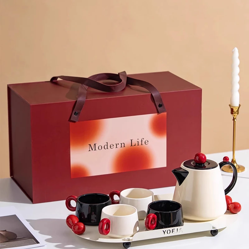 

Чайник, чайный набор, чашка для бытовой гостиной, набор чашек высокого качества, чайный сервиз с цветами на новоселье