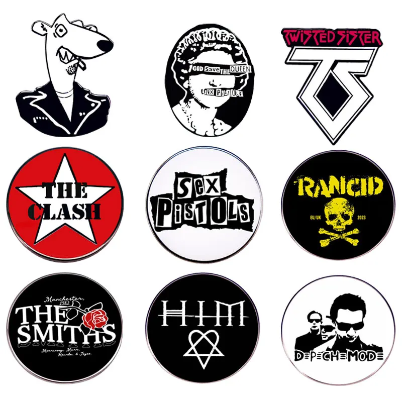 العناصر الشعبية بروش الإلهام الفني الموسيقي الملحقات الأكثر المفضلة علامات الفرقة المينا شارة بدبوس تعزيز الموضة #1