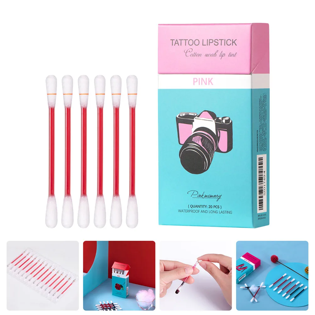 

20pcs Matte Lip Gloss Non-Stick Lipstick Portable Swab Lipstick For Long Lasting Makeup Moisturizing Disposable Lip