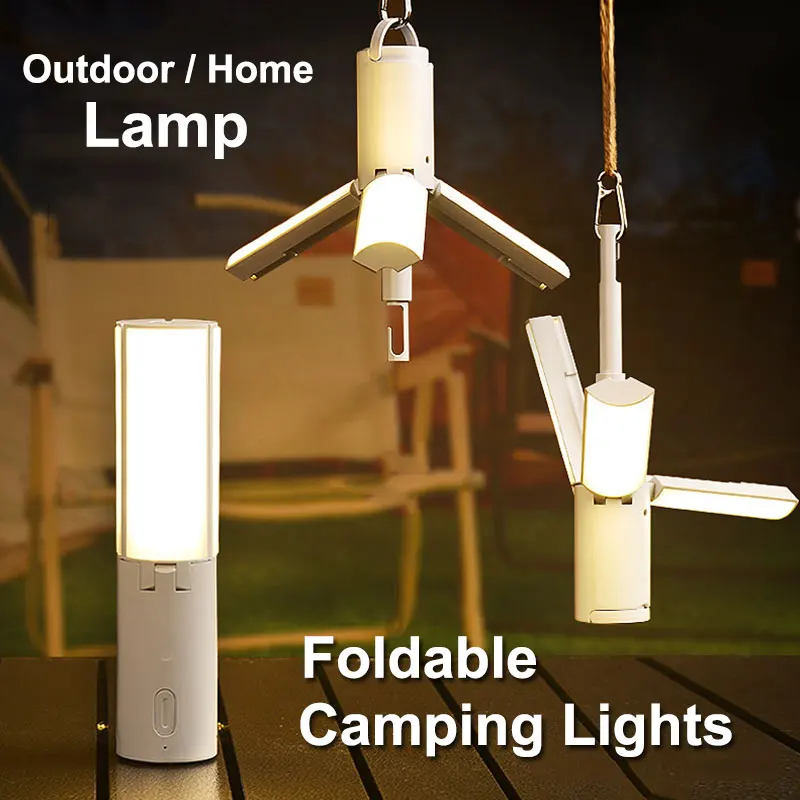 Creative Folding Outdoor Camping light Portable Rechargeable Lighting Student Dormitory Hanging Tent Hanging Light Lantern